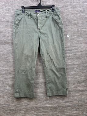 NYDJ Crop Jean Women's Size 12 Sage Green Mid Rise Denim Stretch